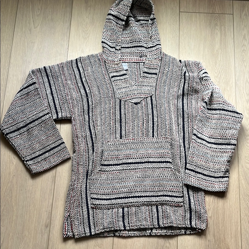 BAJA Striped Black and White Women's Hoodie Multicolor Size Large